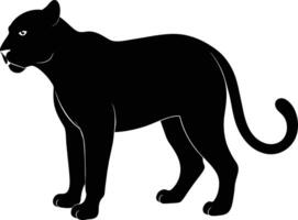 A silhouette of a black panther vector