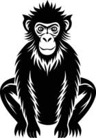 A silhouette of a monkey sitting vector