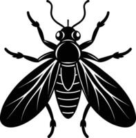 A black silhouette of a bee vector