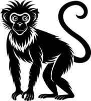 A silhouette of a monkey sitting vector