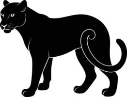 A silhouette of a black panther vector