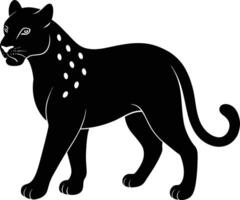 A silhouette of a black panther vector