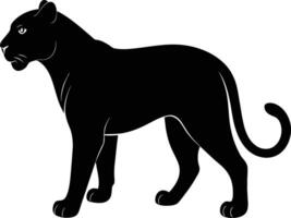 A silhouette of a black panther vector