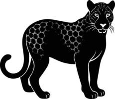 A silhouette of a black panther vector