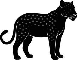 A silhouette of a black panther vector