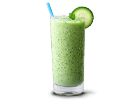 concombre menthe smoothie une cool concombre menthe smoothie dans une élégant verre orné avec concombre png