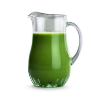 Glass blender pitcher with a large capacity and measurement markings filled with a smooth vibrant png