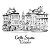 Castle Square in Warsaw, Poland vector