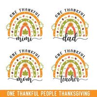 One thankful family thanksgiving design vector