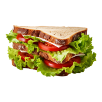 Sandwich with lettuce and tomato isolated on transparent background png