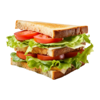 Sandwich con lattuga e pomodoro isolato su trasparente sfondo png