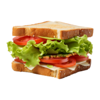 sandwich avec salade et tomate isolé sur transparent Contexte png