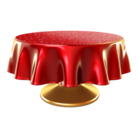 hermosa rojo y oro lentejuela mesa paño aislado en transparente antecedentes png