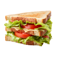 Sandwich mit Grüner Salat und Tomate isoliert auf transparent Hintergrund png