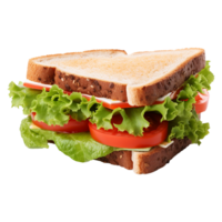 Sandwich mit Grüner Salat und Tomate isoliert auf transparent Hintergrund png