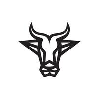 Black outline bull head logo icon vector