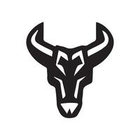 negro contorno toro cabeza logo icono vector