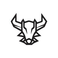 Black outline bull head logo icon vector