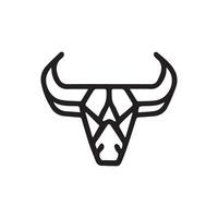 Black outline bull head logo icon vector