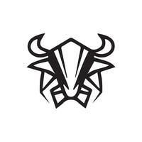 Black outline bull head logo icon vector