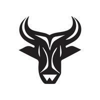 Black outline bull head logo icon vector