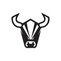 Black outline bull head logo icon vector