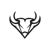 Black outline bull head logo icon vector
