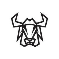 negro contorno toro cabeza logo icono vector