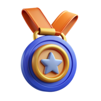 Gold Star Medal 3d Object png