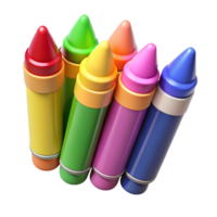 désordonné crayons de couleur 3d image png