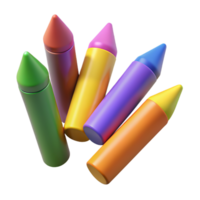 désordonné crayons de couleur 3d png