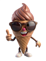 la glace crème cône mascotte 3d illustration png