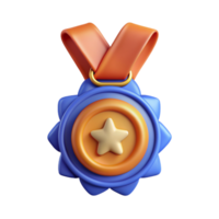 oro estrella medalla 3d icono png