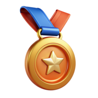 Gold Star Medal 3d Design png