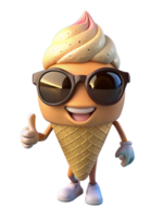 ghiaccio crema cono portafortuna 3d design png