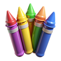 désordonné crayons de couleur 3d rendre png