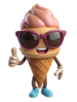 Ice Cream Cone Mascot 3d Graphic png