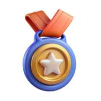 Gold Star Medal 3d Element png