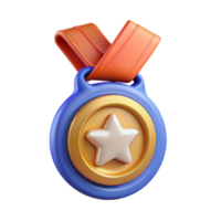 oro estrella medalla 3d elemento png