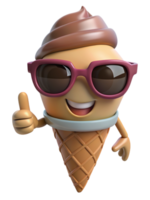 Ice Cream Cone Mascot 3d Style png