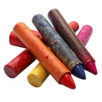 Messy Crayons 3d Object png