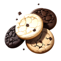 Delicious chocolate cookies isolated on transparent background png