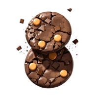 Delicious chocolate cookies isolated on transparent background png