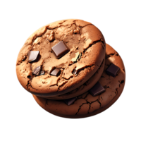 Delicious chocolate cookies isolated on transparent background png