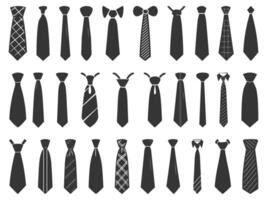 Tie icon silhouette, Elegant tie icon set. Simple set of elegant tie, Tie Icon in trendy flat style isolated vector