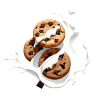 Delicious chocolate cookies isolated on transparent background png