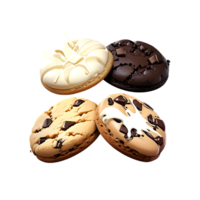 Delicious chocolate cookies isolated on transparent background png