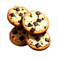 Delicious chocolate cookies isolated on transparent background png
