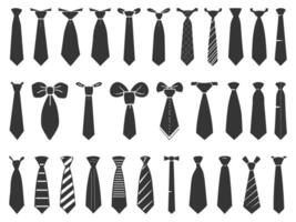 Tie icon silhouette, Elegant tie icon set. Simple set of elegant tie, Tie Icon in trendy flat style isolated vector