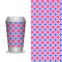 Coffee Cup With Patterns Template. vector